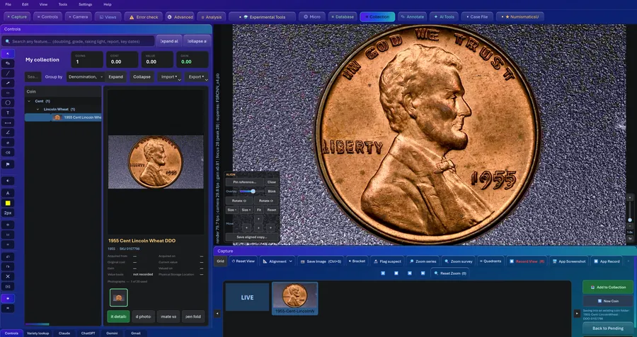 Capture in NumismaLab: overview